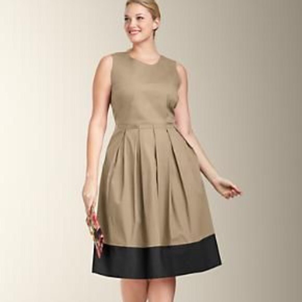 Talbots NWT Tan Sleeveless Fit & Flare Dre…